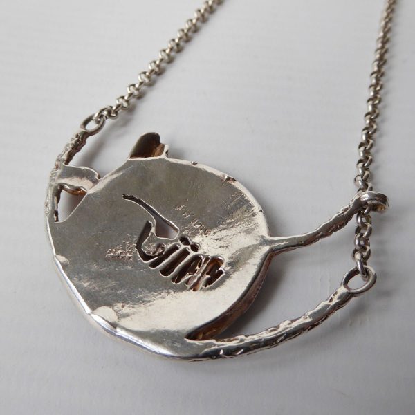 Vintage Danish sterling 925 silver pendant necklace brutalist modernist reindeer - Image 10