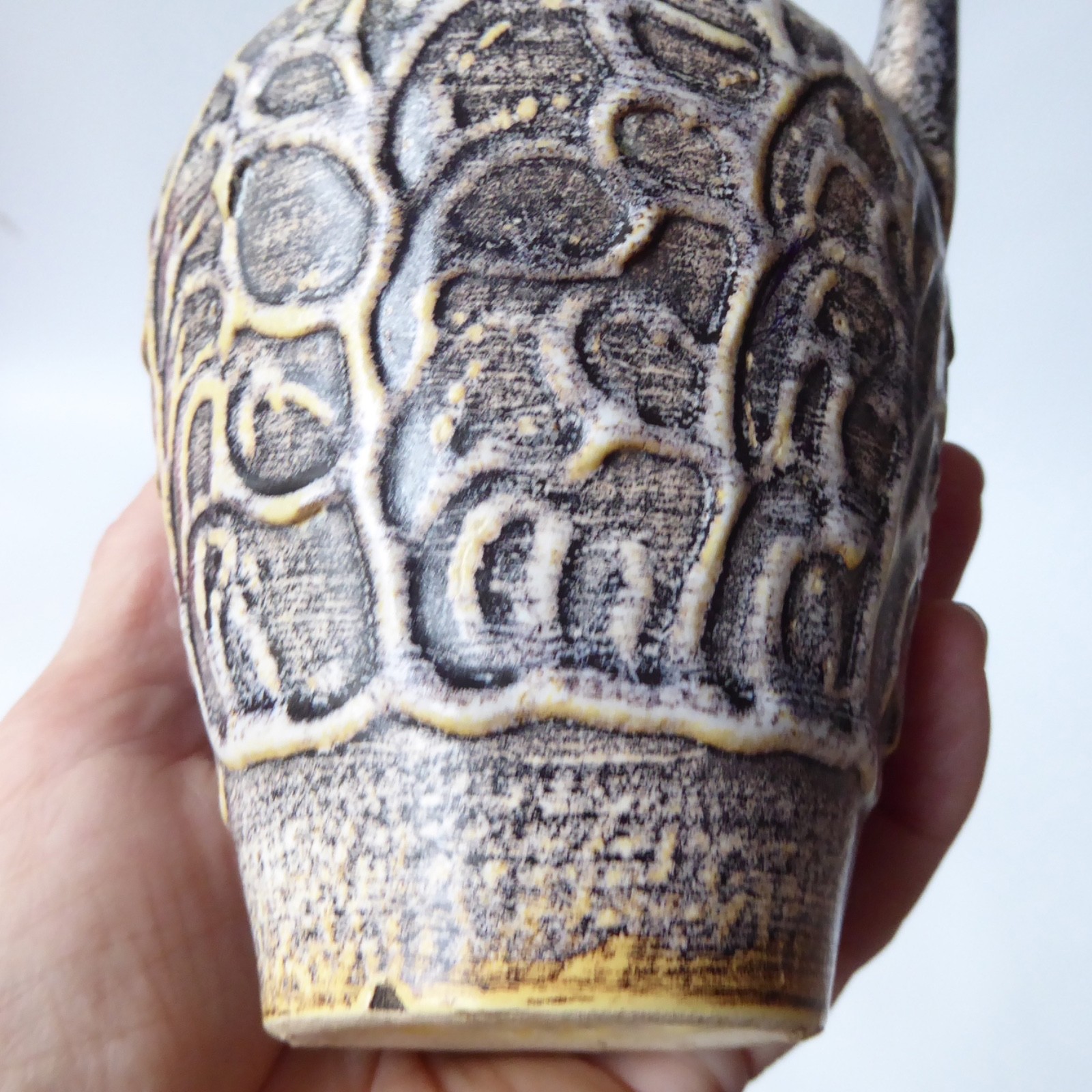 Vintage Ilkra West German ceramic vase 2028/15, brown beige 1960s 1970s retro - Image 12