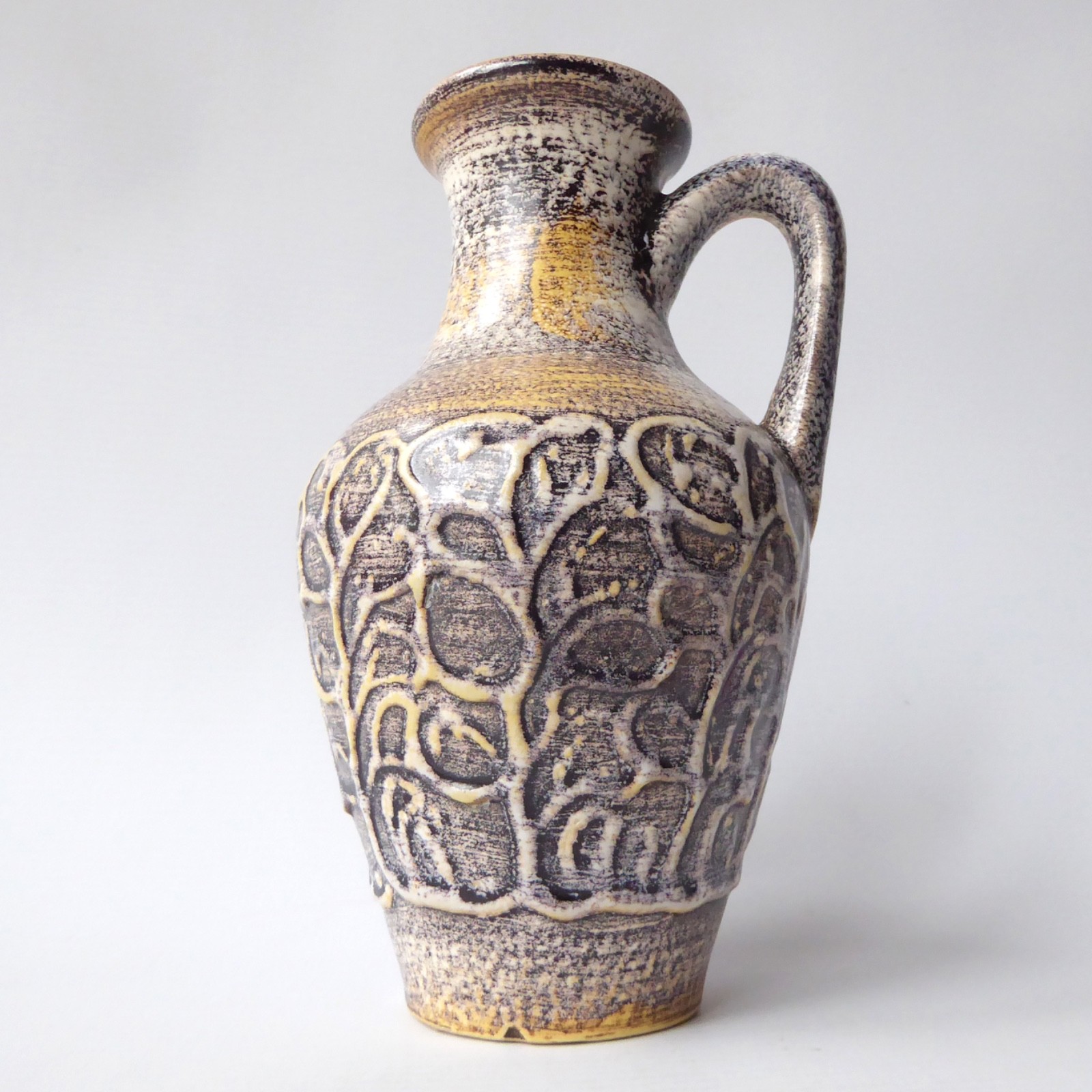 Vintage Ilkra West German ceramic vase 2028/15, brown beige 1960s 1970s retro - Image 3