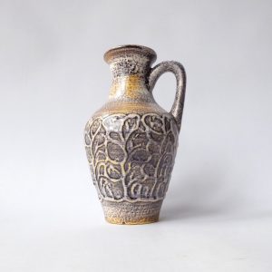 Vintage Ilkra West German ceramic vase 2028/15, brown beige 1960s 1970s retro