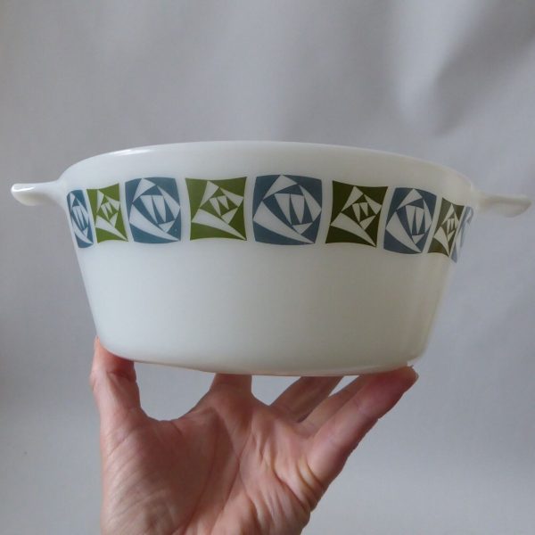 Vintage Pyrex JAJ Checkers 658 2.5 pint serving dish + lid cover 1960s casserole - Image 9