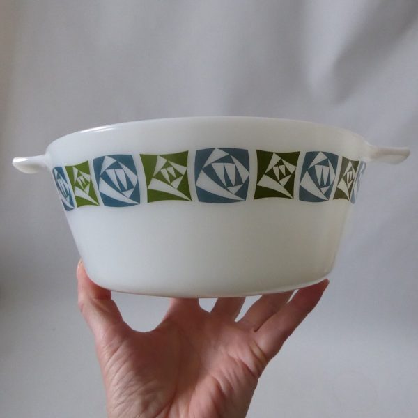 Vintage Pyrex JAJ Checkers 658 2.5 pint serving dish + lid cover 1960s casserole - Image 10