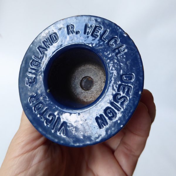 Vintage Robert Welch Victor owl string dispenser holder. Blue cast iron gadget - Image 9