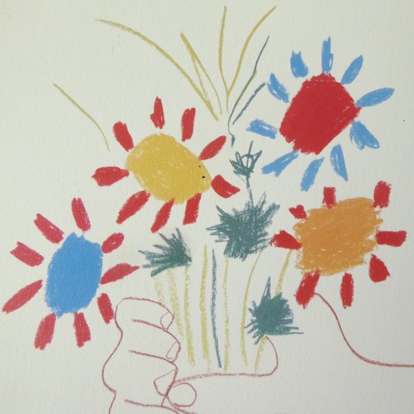 Vintage art print Pablo Picasso Flowers & Hands, Bouquet of Peace. 1992 poster - Image 4