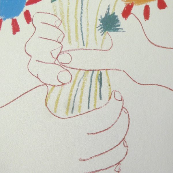 Vintage art print Pablo Picasso Flowers & Hands, Bouquet of Peace. 1992 poster - Image 5