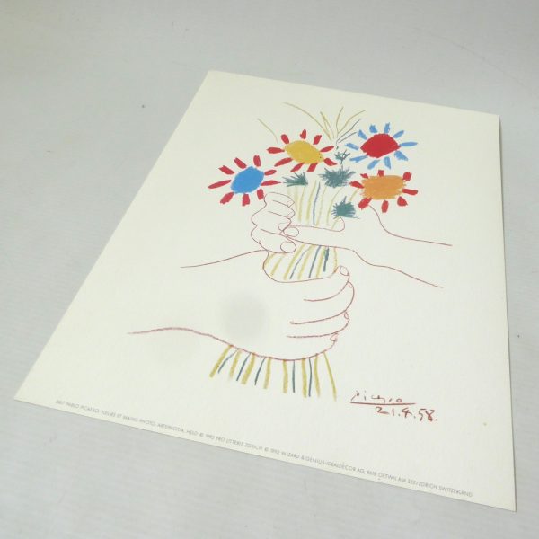Vintage art print Pablo Picasso Flowers & Hands, Bouquet of Peace. 1992 poster - Image 6