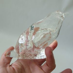Vintage penguin shaped taper dinner glass candle holder, Scandinavian icy retro