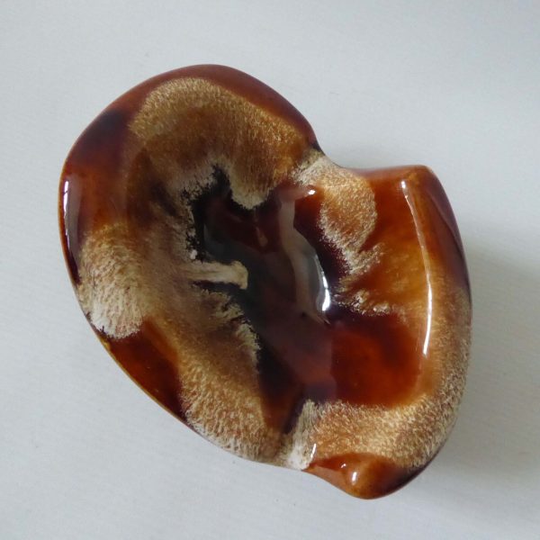 Vintage retro ceramic ashtray #19 brown drip glaze bowl, W.German/Fosters style - Image 6