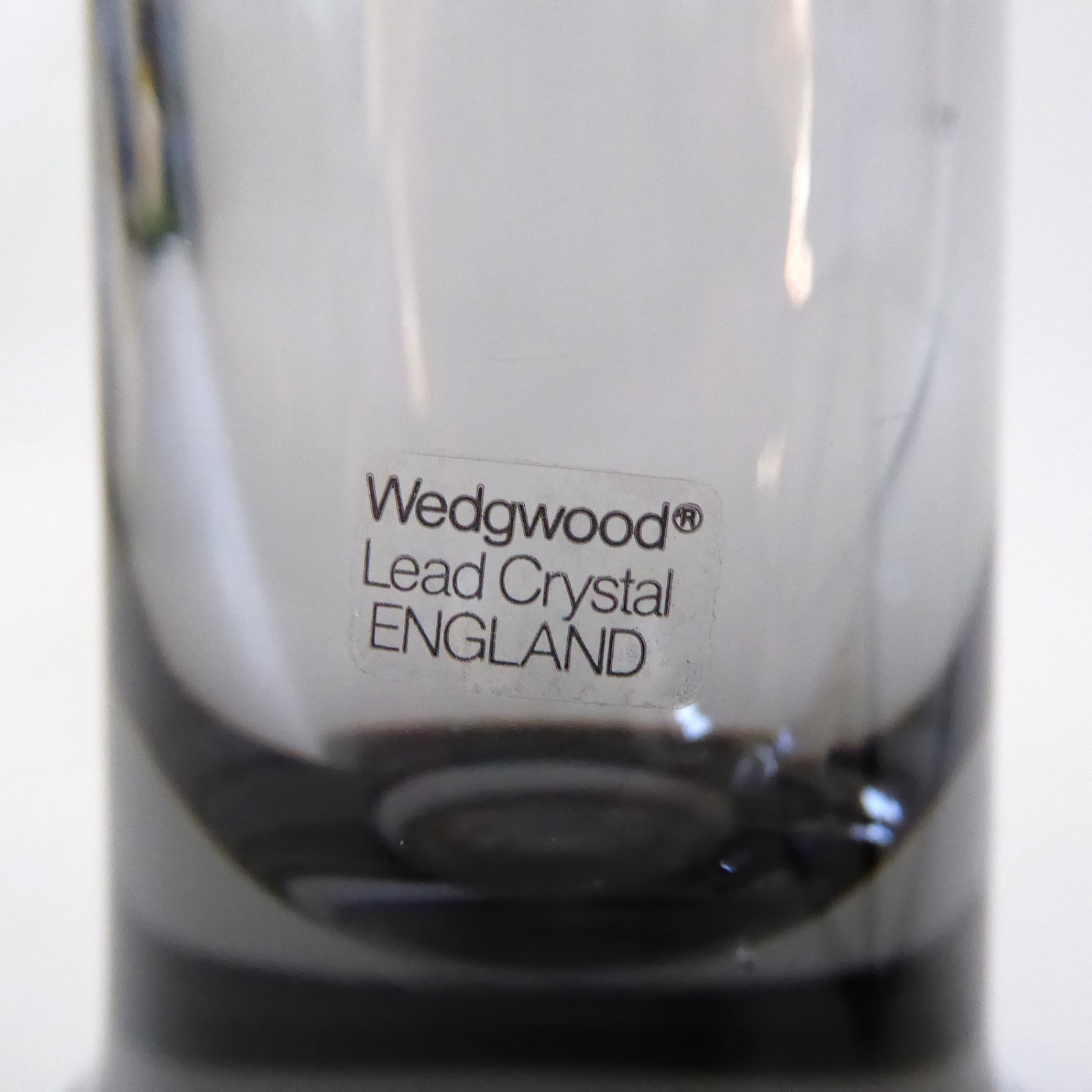 Wedgwood Adam FJT3 art glass stem vase, Frank Thrower Midnight Grey, crystal 80s - Image 7