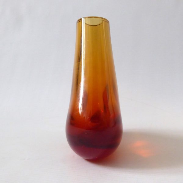 Whitefriars hambone 5.5" 9656 art glass vase, Gold FLC full lead crystal, 1980 - Image 5