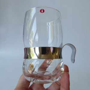 iittala Paula vintage tall coffee latte tea mug glass cup. Jorma Vennola Finland