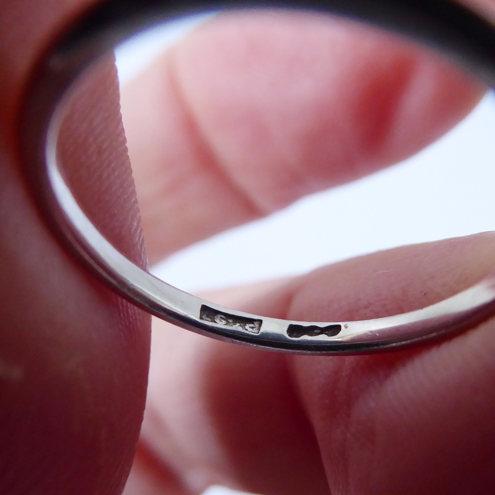 1.5mm court slim vintage sterling 925 silver ring, size J, hallmarked. Wedding - Image 4