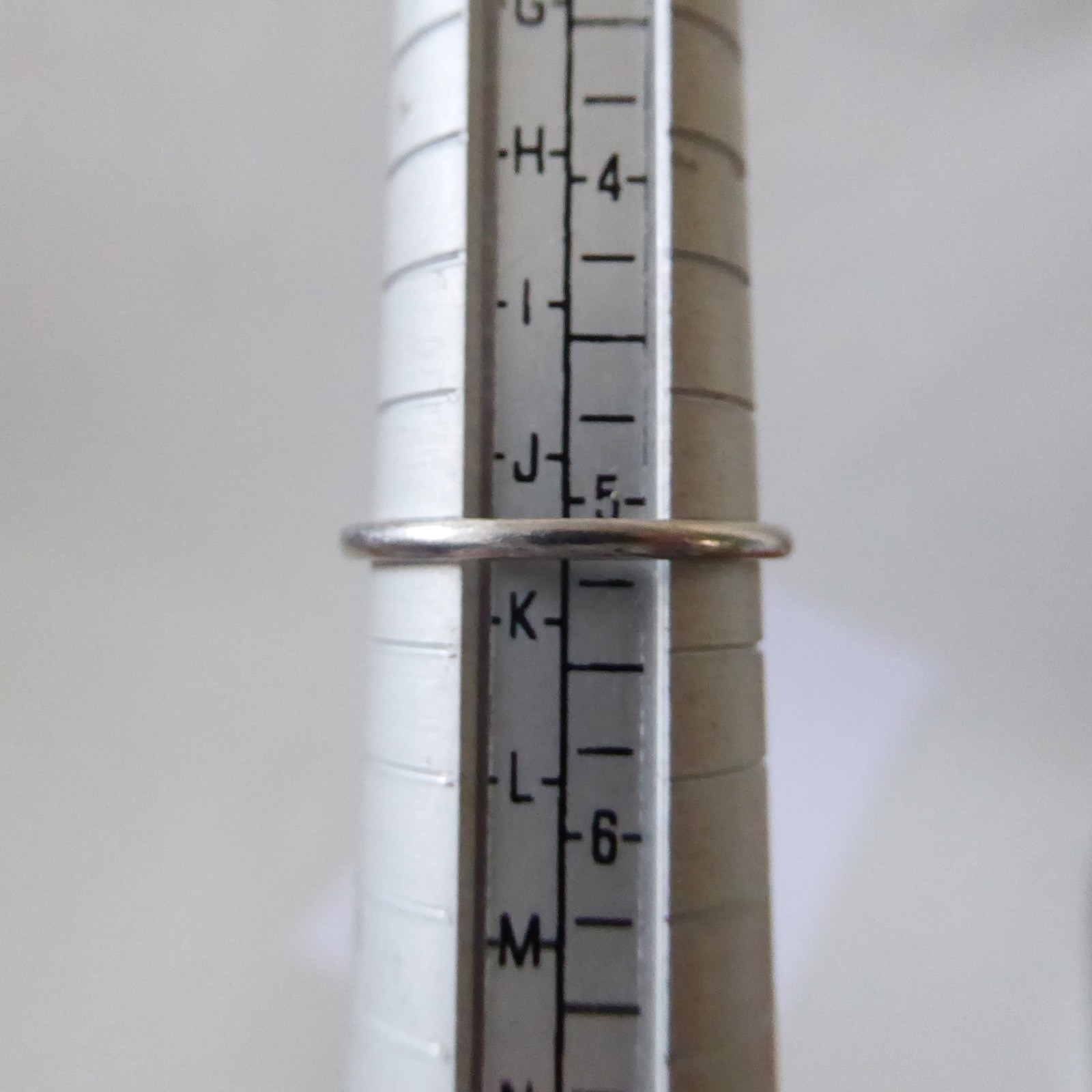 1.5mm court slim vintage sterling 925 silver ring, size J, hallmarked. Wedding - Image 5