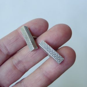 1960s Danish sterling 930 silver modernist cufflinks. Willy H. Jacob Kogmar W.Kr