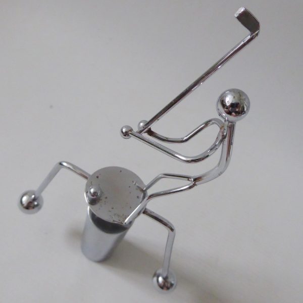 1980s golfer steel balance rocking desk accessory vintage executive toy figurine - Image 4