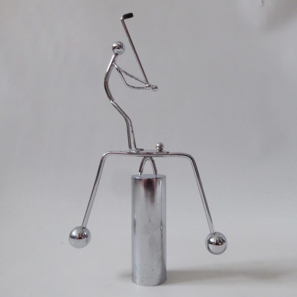 1980s golfer steel balance rocking desk accessory vintage executive toy figurine - Image 7