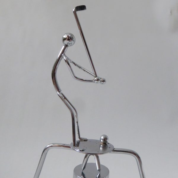 1980s golfer steel balance rocking desk accessory vintage executive toy figurine - Image 8