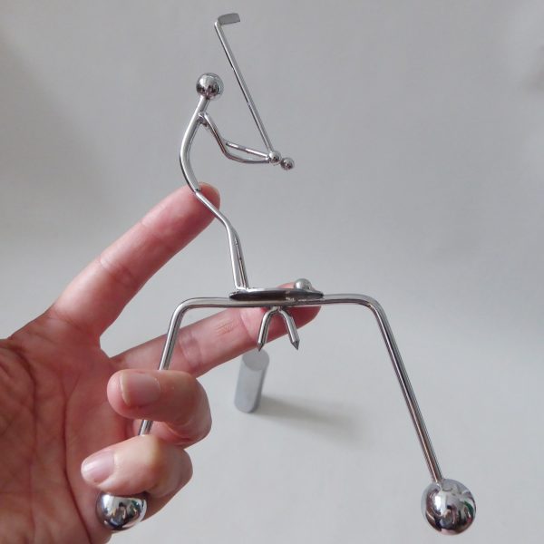 1980s golfer steel balance rocking desk accessory vintage executive toy figurine - Image 9