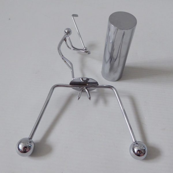 1980s golfer steel balance rocking desk accessory vintage executive toy figurine - Image 10
