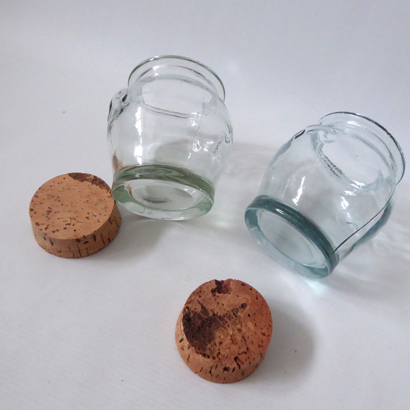 2 vintage glass jars & cork stoppers. Ben Rickert, made in Spain, recycled glass - Image 11