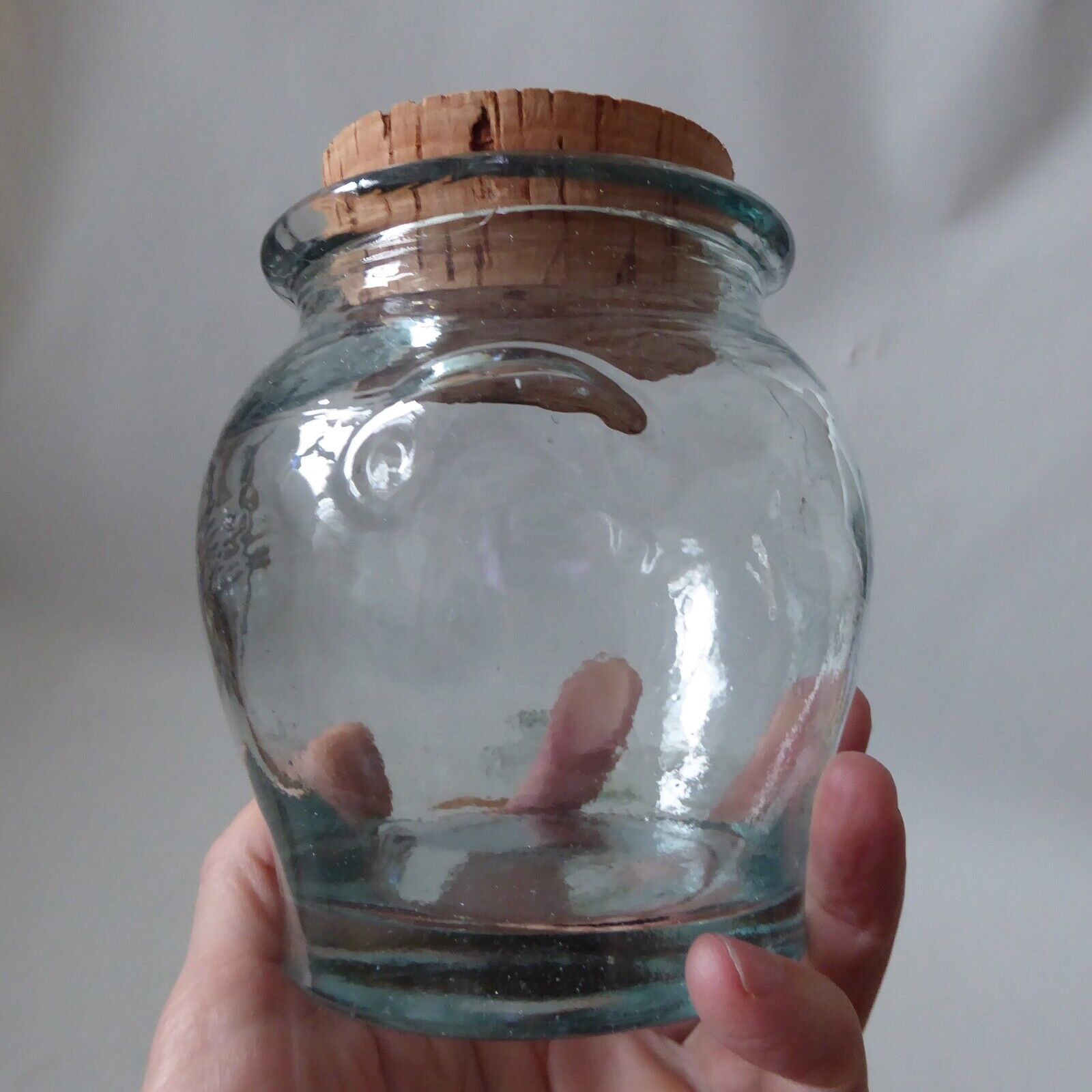 2 vintage glass jars & cork stoppers. Ben Rickert, made in Spain, recycled glass - Image 12