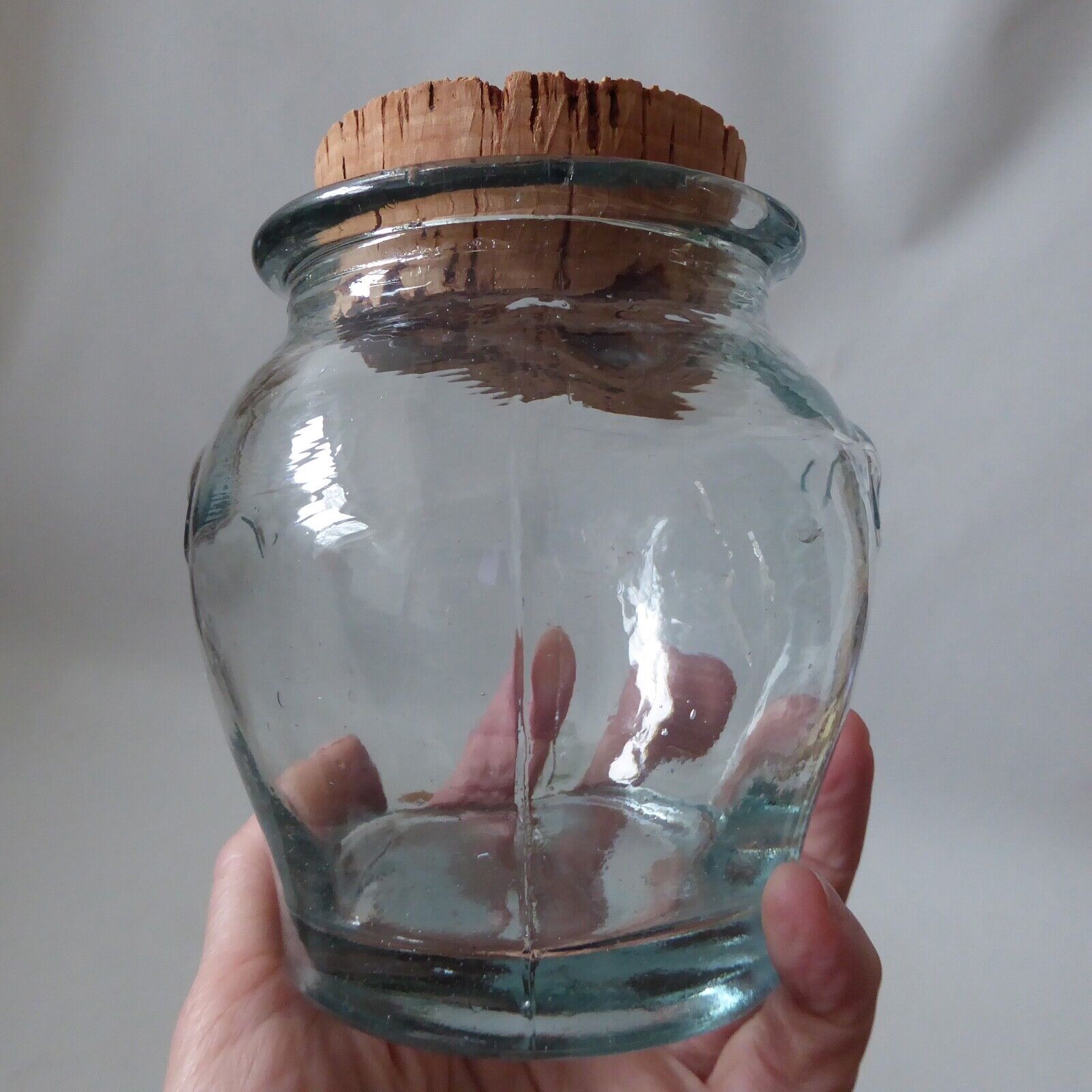 2 vintage glass jars & cork stoppers. Ben Rickert, made in Spain, recycled glass - Image 13