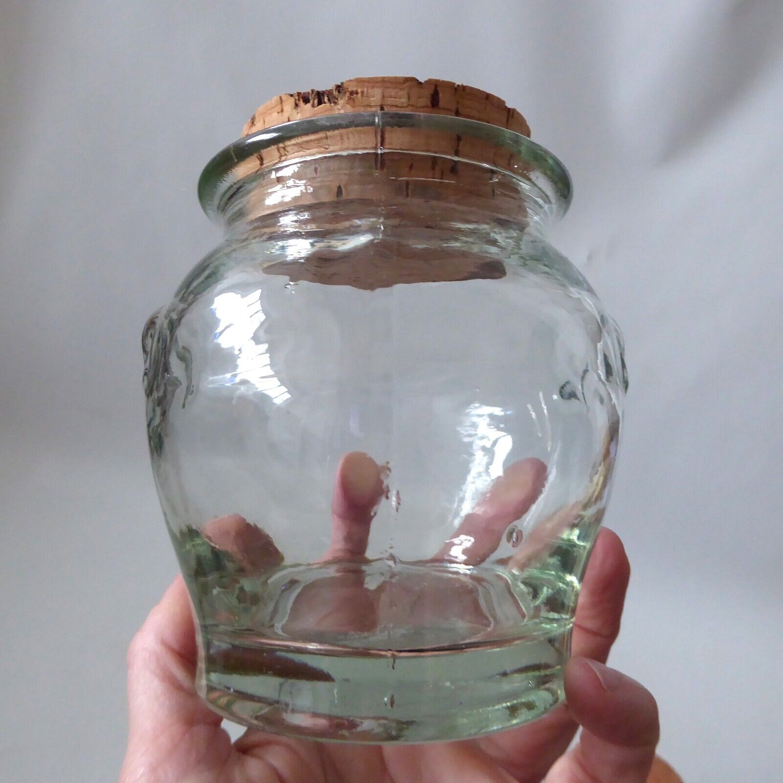 2 vintage glass jars & cork stoppers. Ben Rickert, made in Spain, recycled glass - Image 15