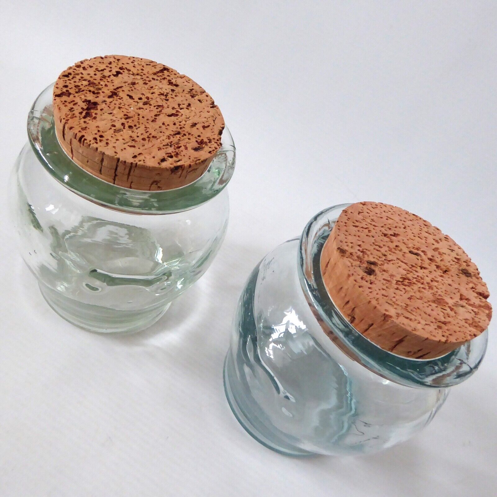 2 vintage glass jars & cork stoppers. Ben Rickert, made in Spain, recycled glass - Image 5