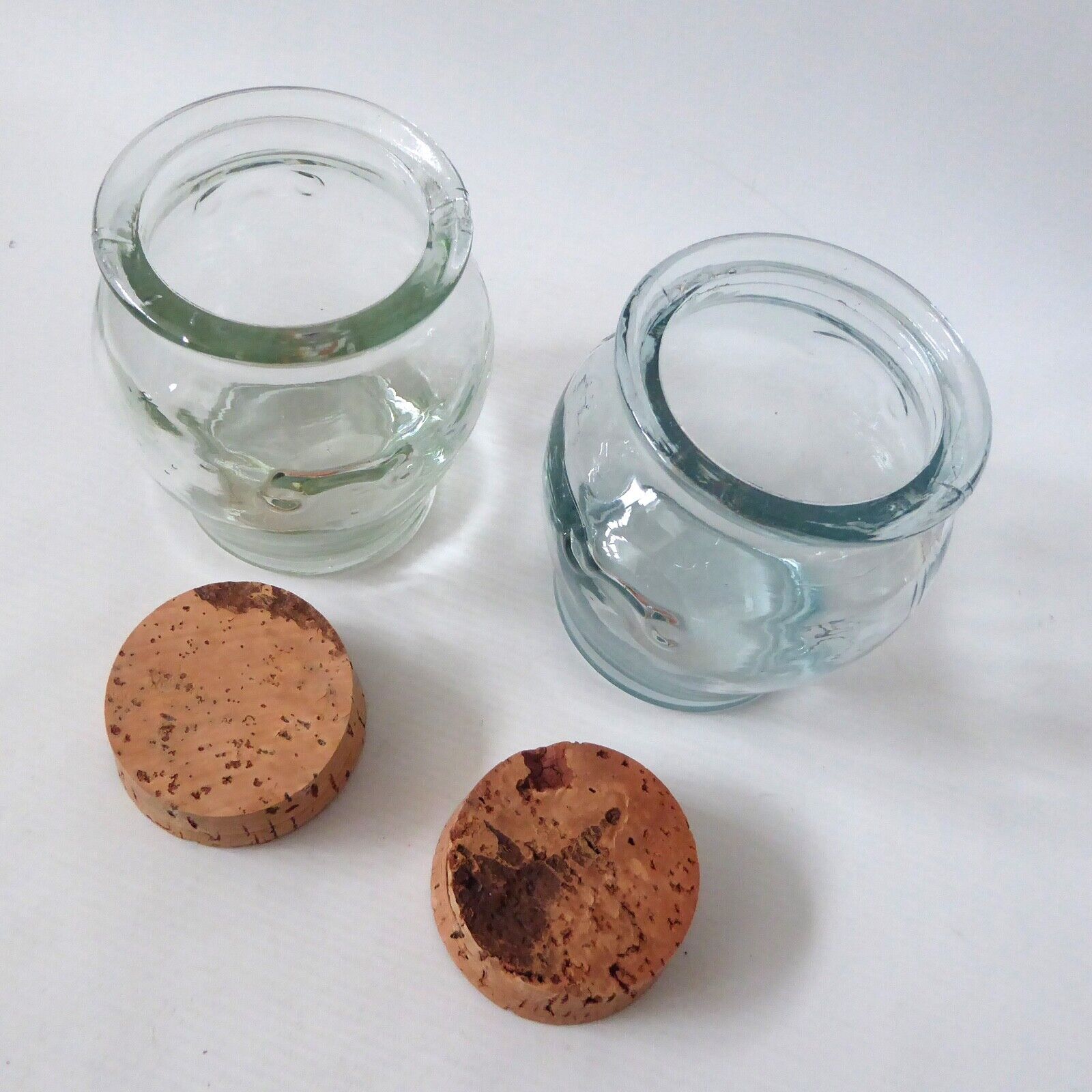 2 vintage glass jars & cork stoppers. Ben Rickert, made in Spain, recycled glass - Image 6