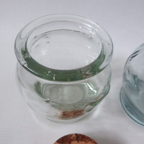 2 vintage glass jars & cork stoppers. Ben Rickert, made in Spain, recycled glass - Image 9