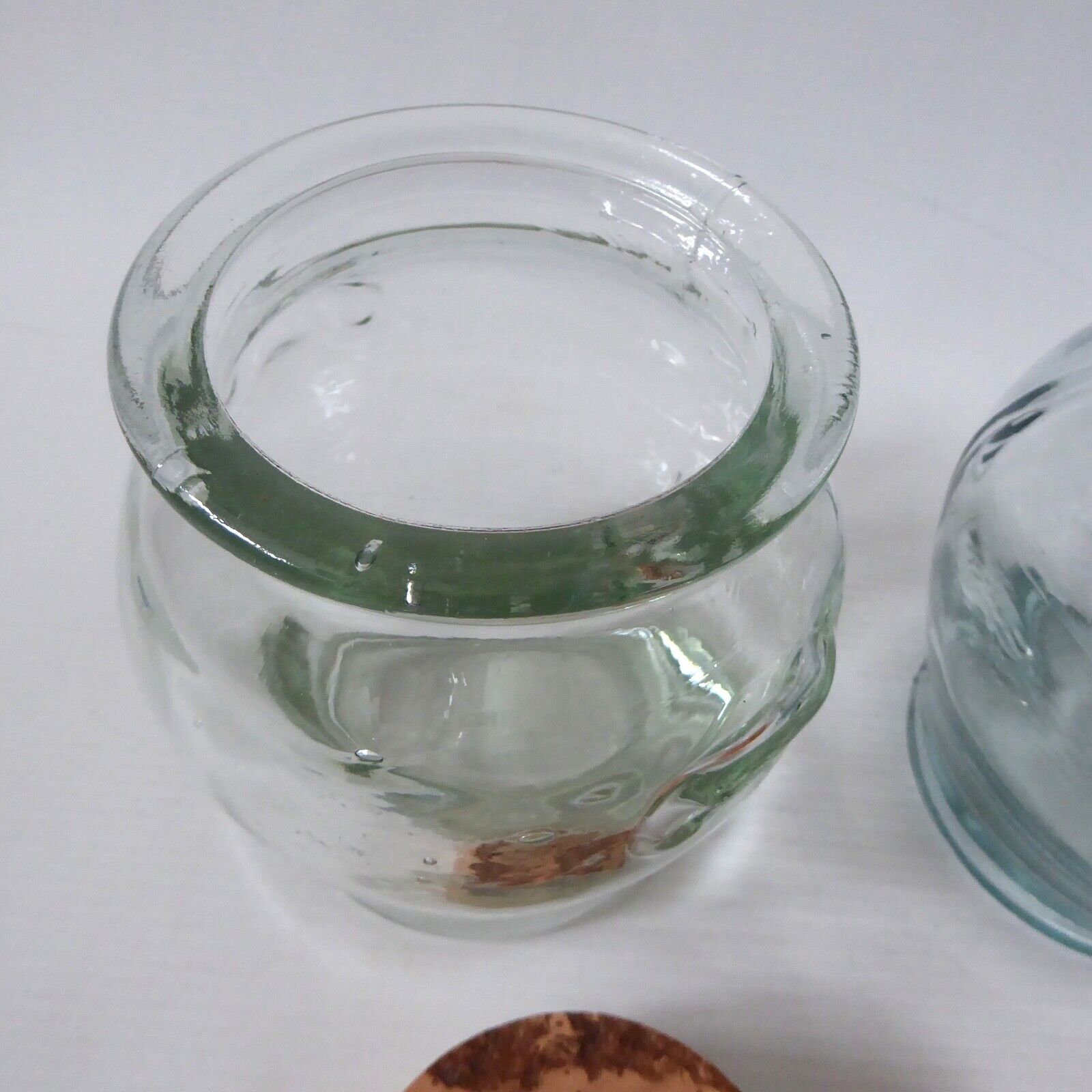 2 vintage glass jars & cork stoppers. Ben Rickert, made in Spain, recycled glass - Image 9