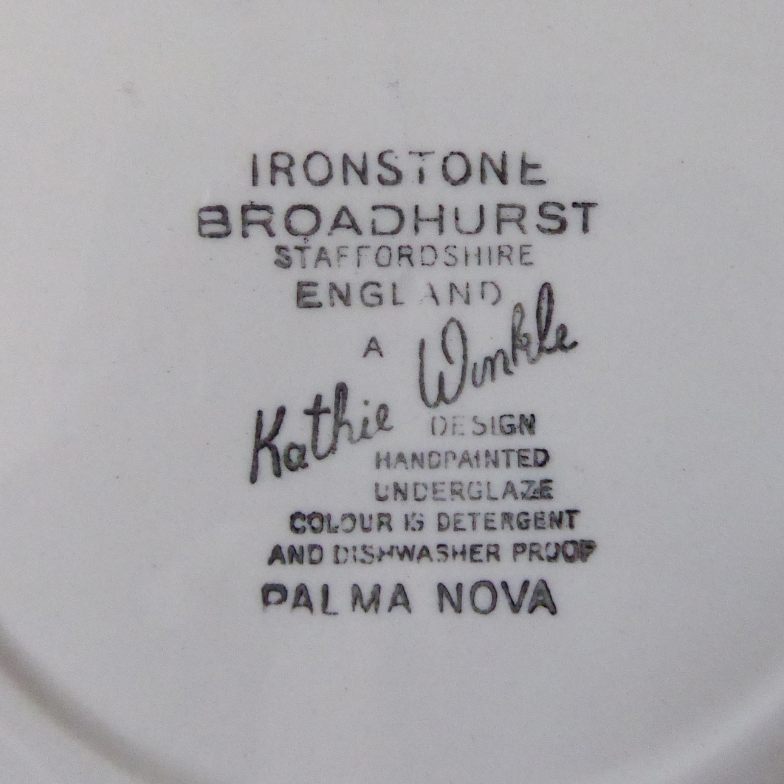 4 Kathie Winkle Palma Nova 6.5" side plates Broadhurst vintage ceramic ironstone - Image 8