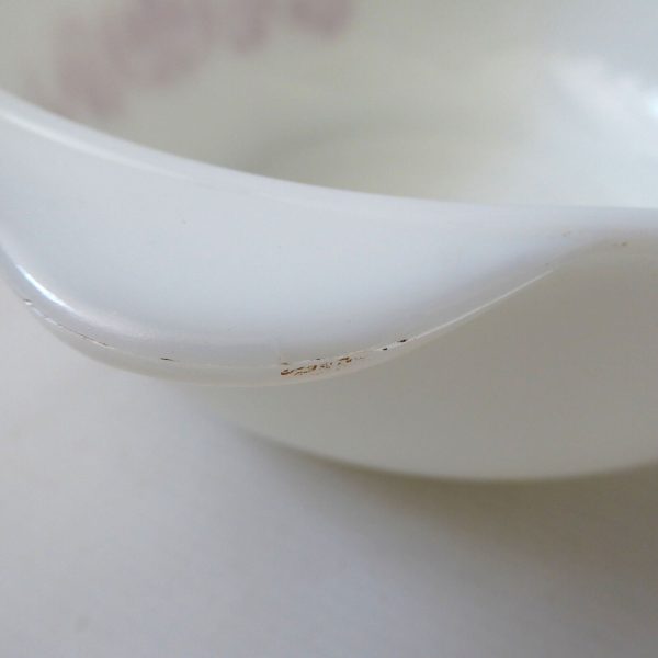 60s vintage Pyrex JAJ Red Scroll easy-grip round casserole dish bowl, 3 pint 510 - Image 11