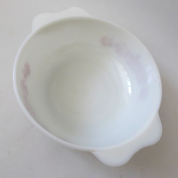 60s vintage Pyrex JAJ Red Scroll easy-grip round casserole dish bowl, 3 pint 510 - Image 9