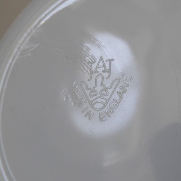 60s vintage Pyrex JAJ Red Scroll easy-grip round casserole dish bowl, 3 pint 510 - Image 10