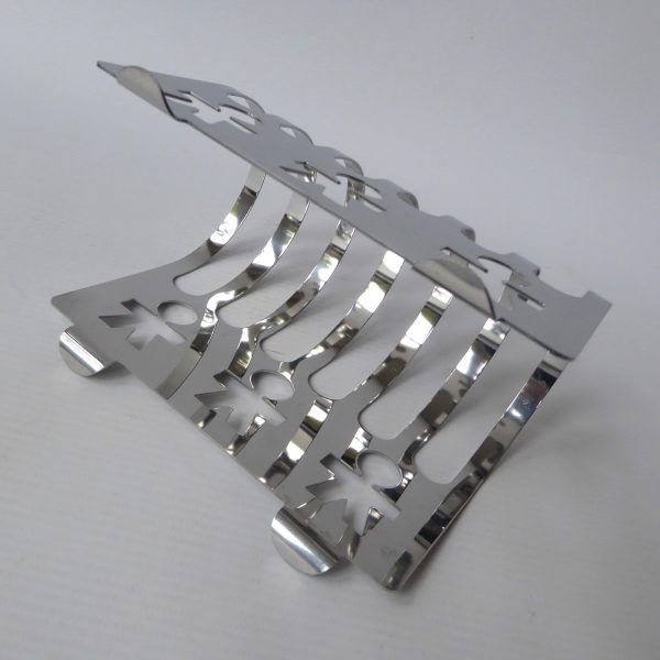 Alessi Girotondo standing cutout men Toast Rack 6pc holder . Polished inox steel - Image 9