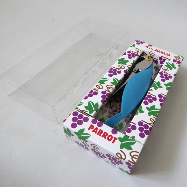 Alessi Parrot sommelier corkscrew, A. Mendini 2005. Blue yellow boxed. Barware - Image 7