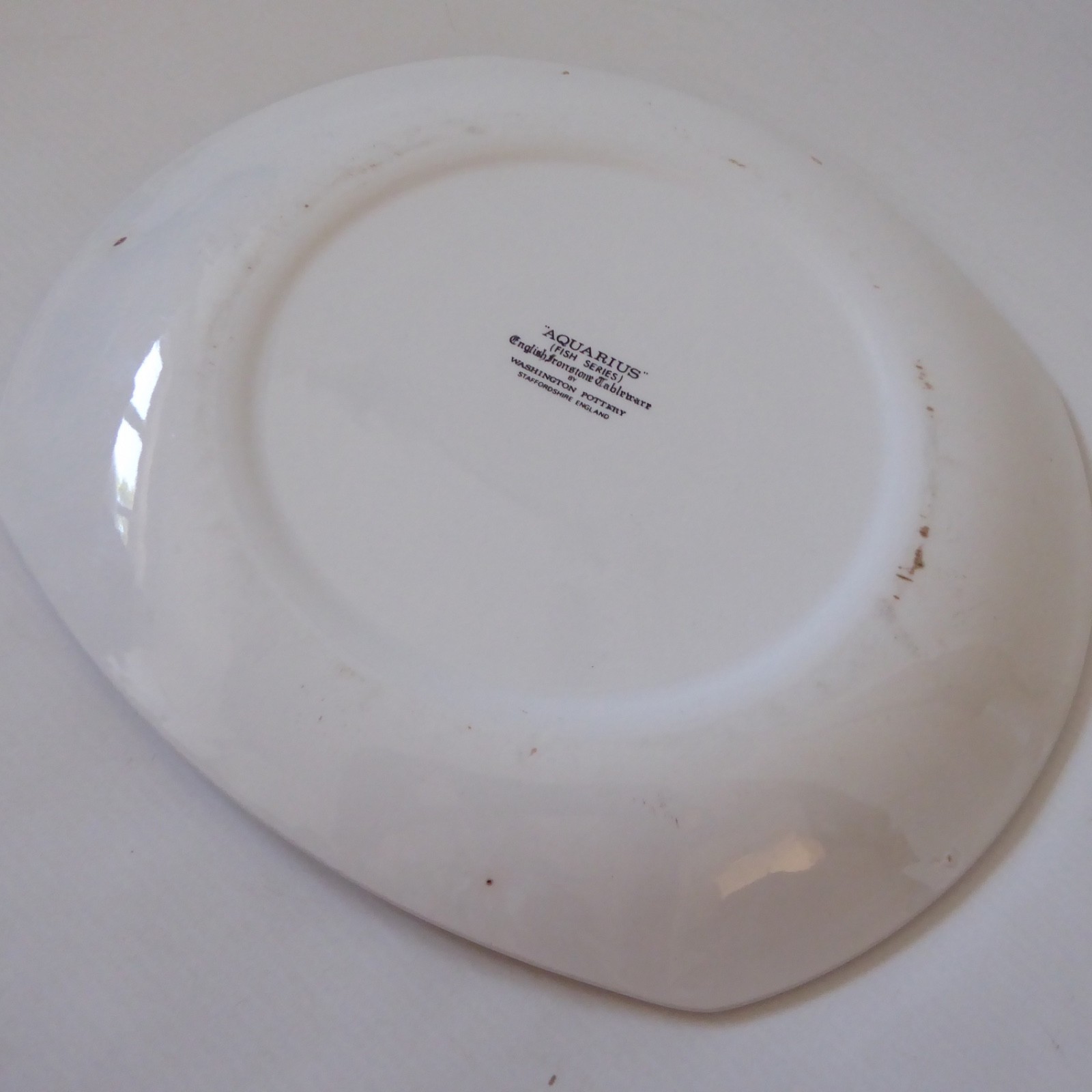 Aquarius fish series Washington Pottery ironstone oval plate platter, beefeater - Image 8