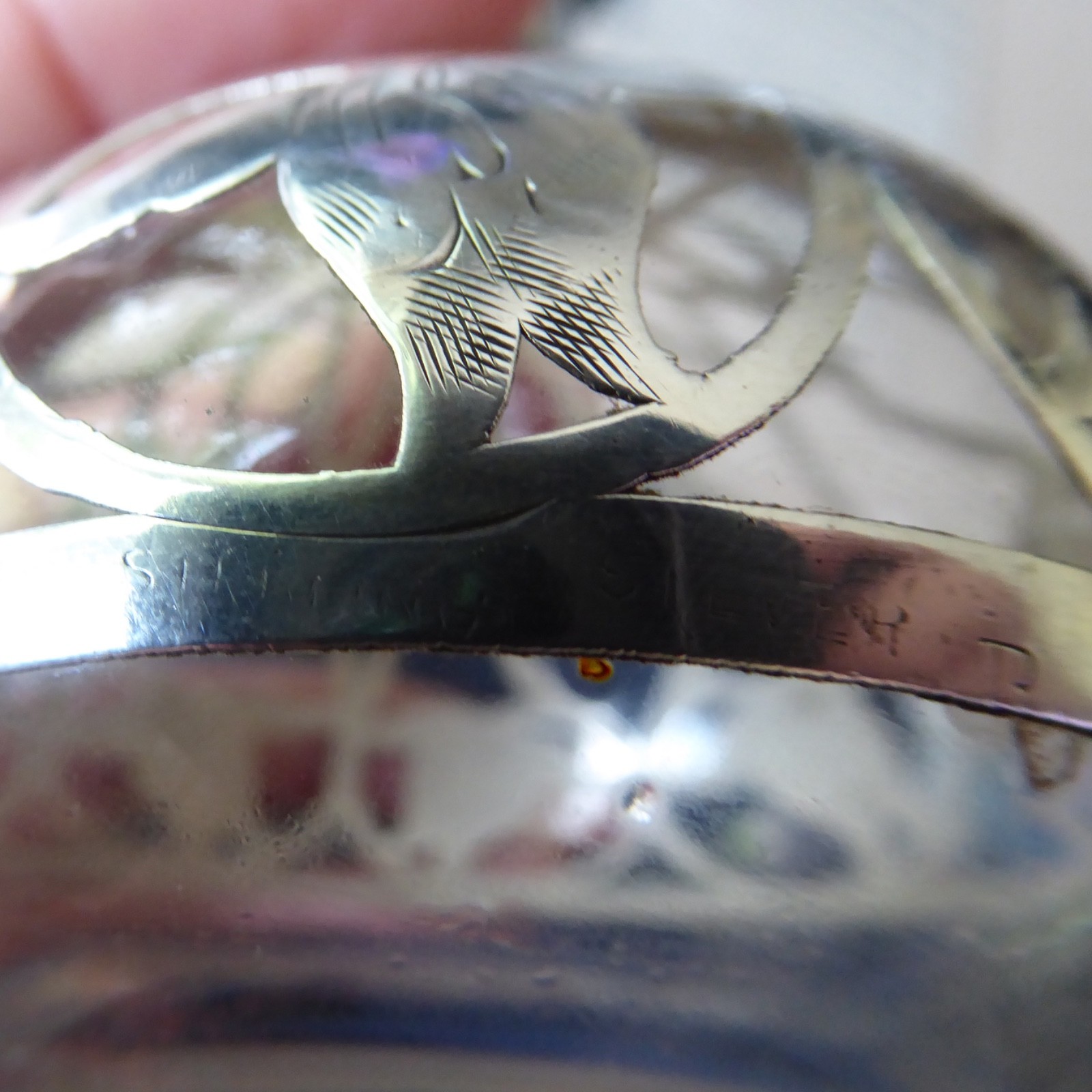 Art Nouveau antique sterling silver overlay glass 2 perfume bottles, vintage - Image 20