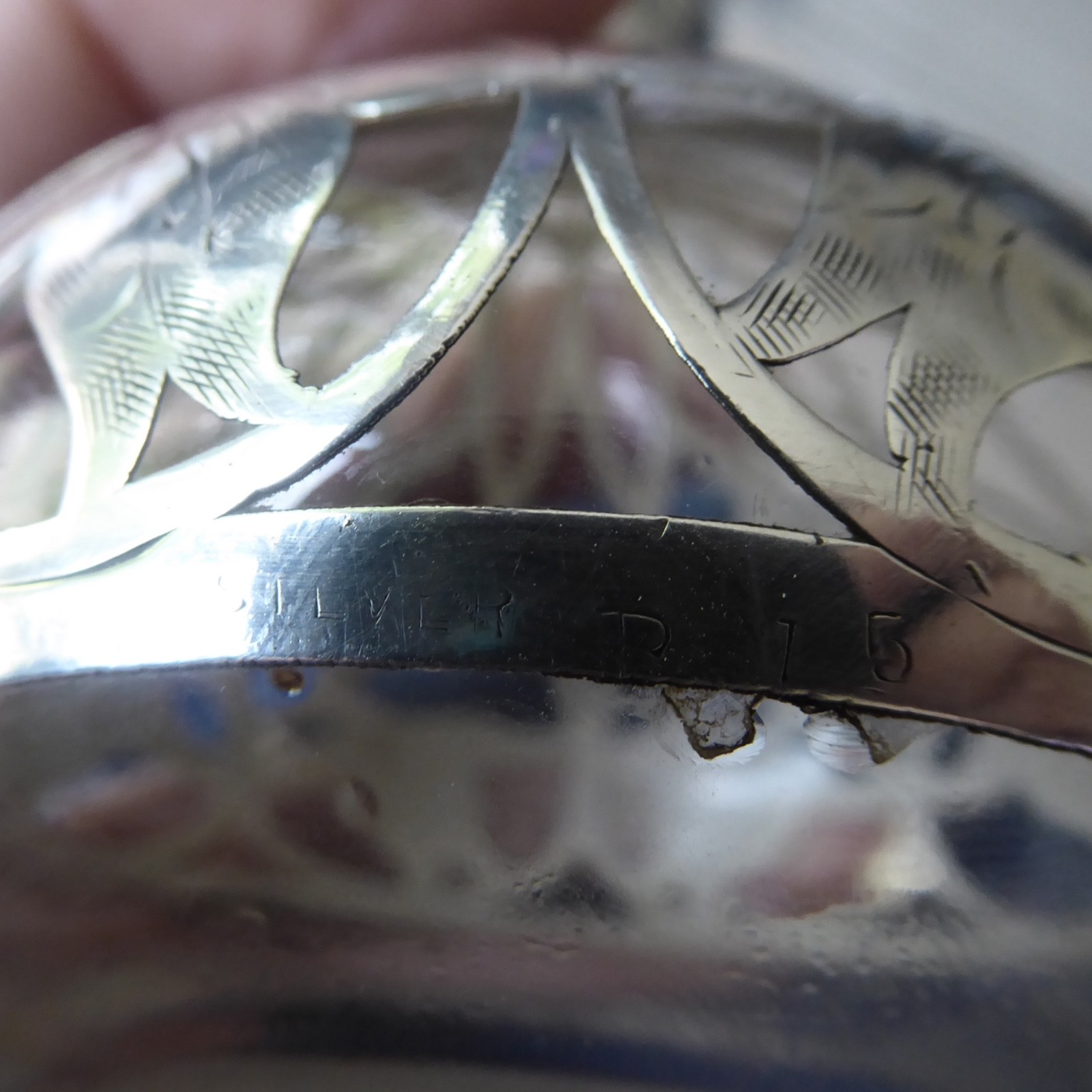 Art Nouveau antique sterling silver overlay glass 2 perfume bottles, vintage - Image 21