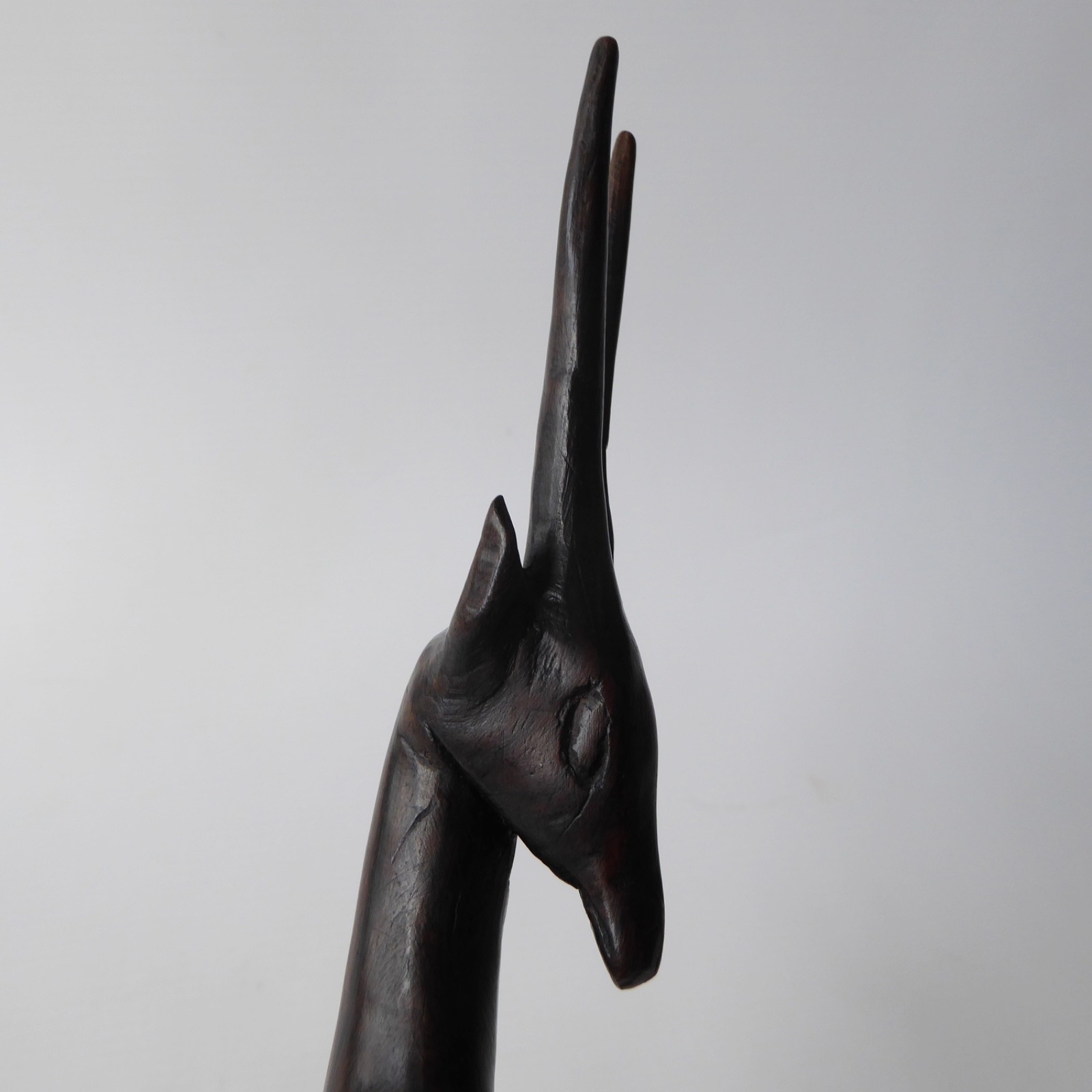 Black wood African gazelle antelope. Modernist sculpture, hand carved figurine - Image 11