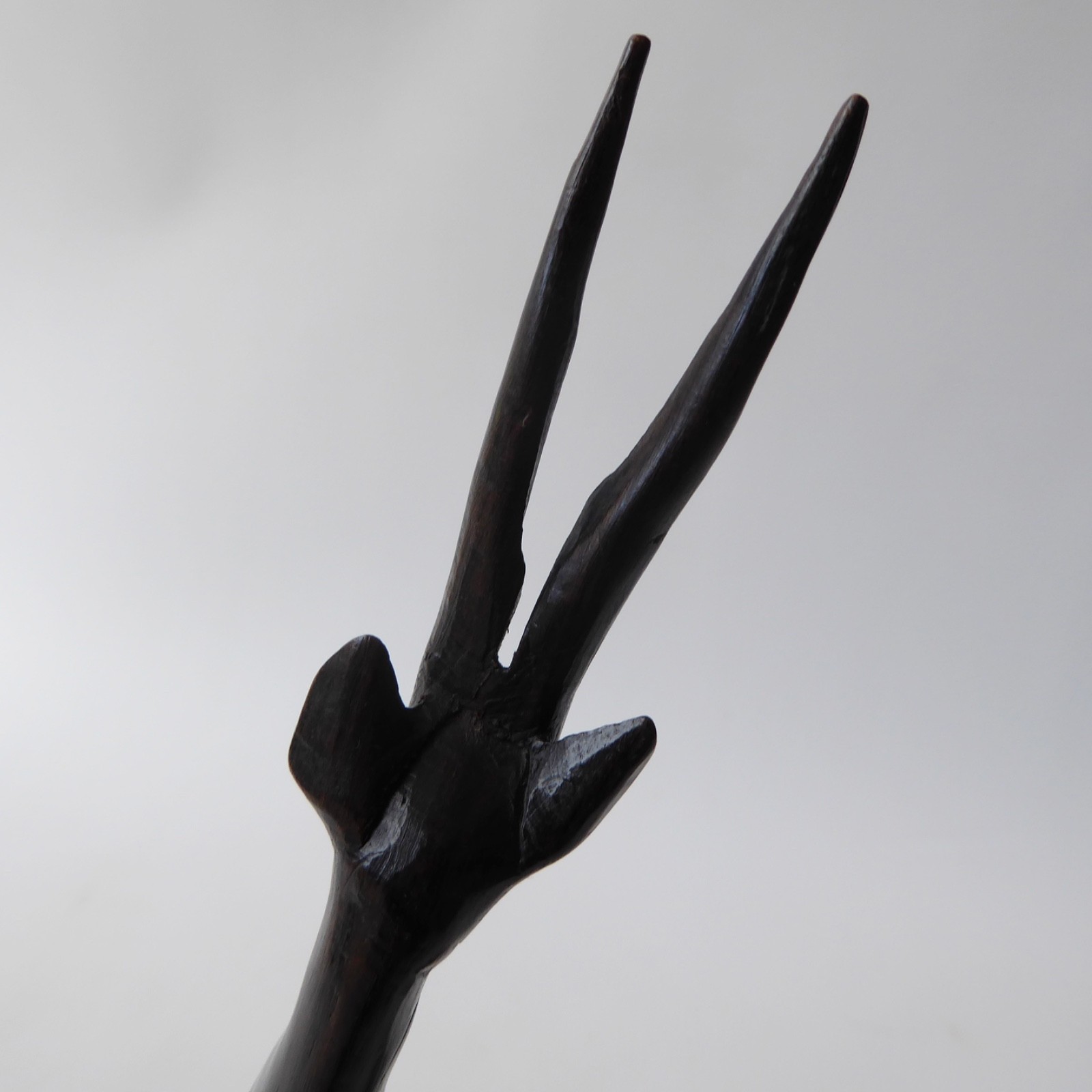 Black wood African gazelle antelope. Modernist sculpture, hand carved figurine - Image 12