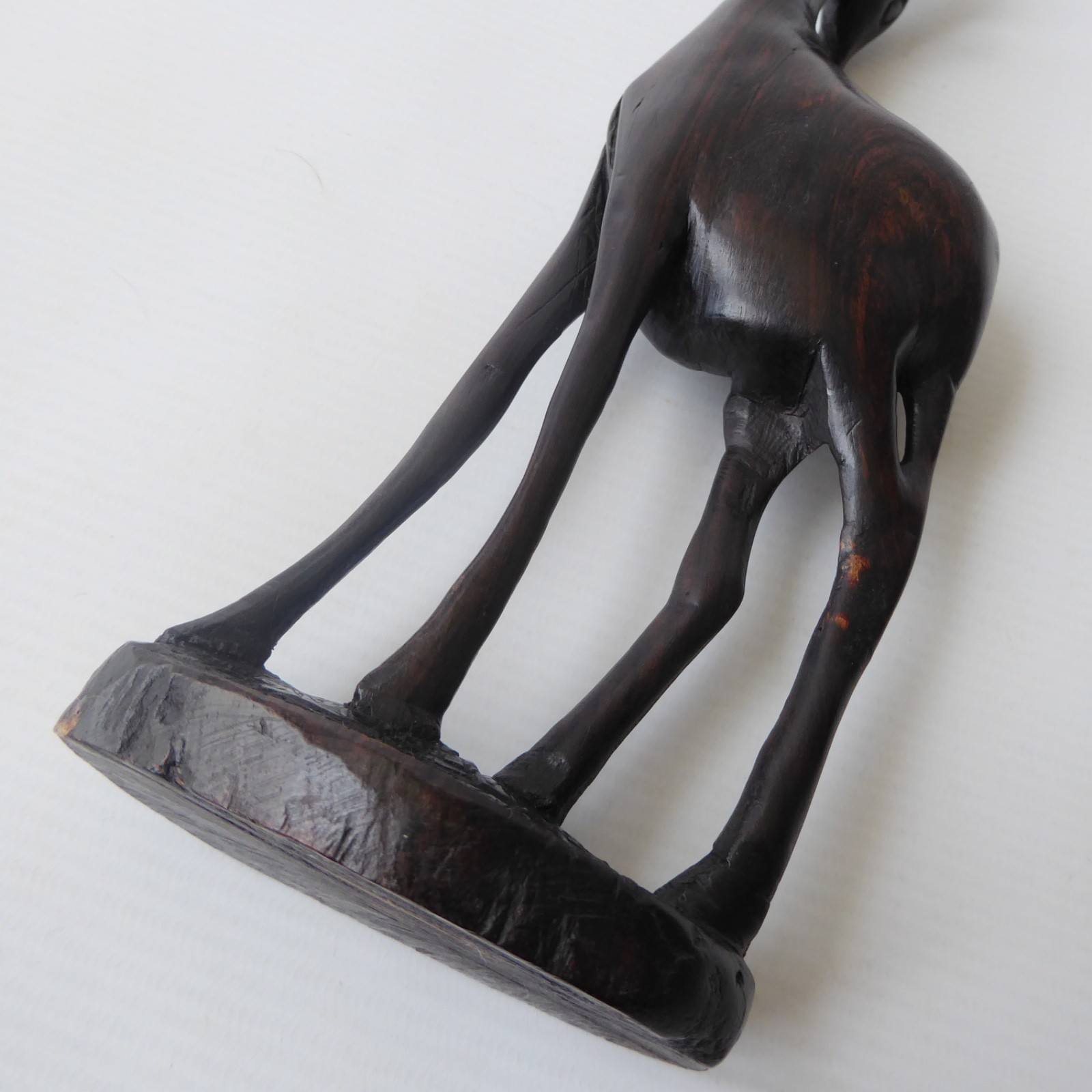 Black wood African gazelle antelope. Modernist sculpture, hand carved figurine - Image 13