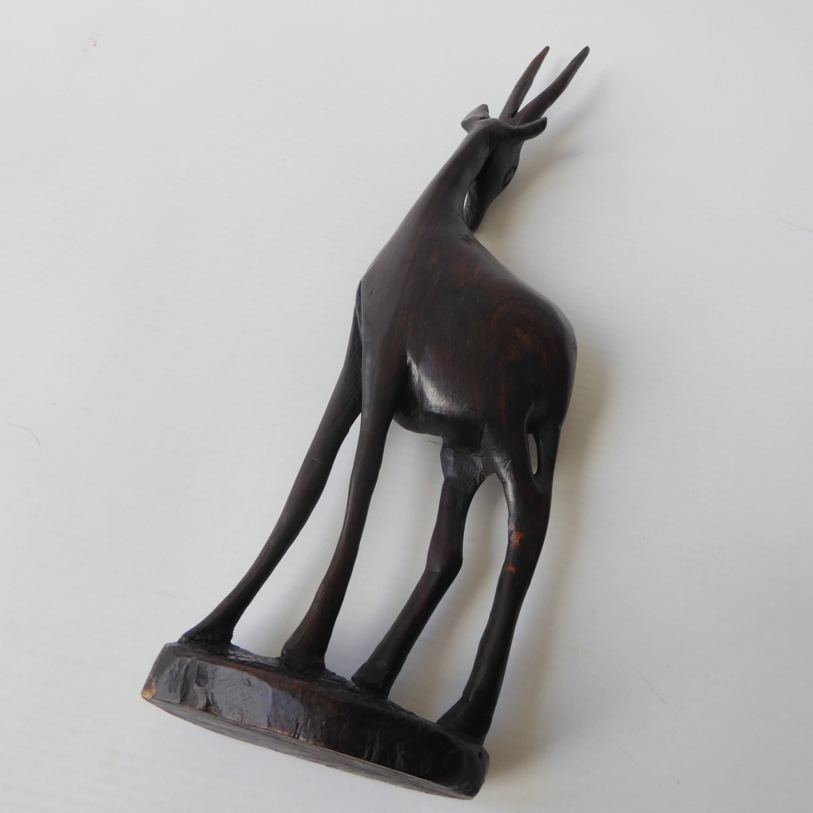 Black wood African gazelle antelope. Modernist sculpture, hand carved figurine - Image 8