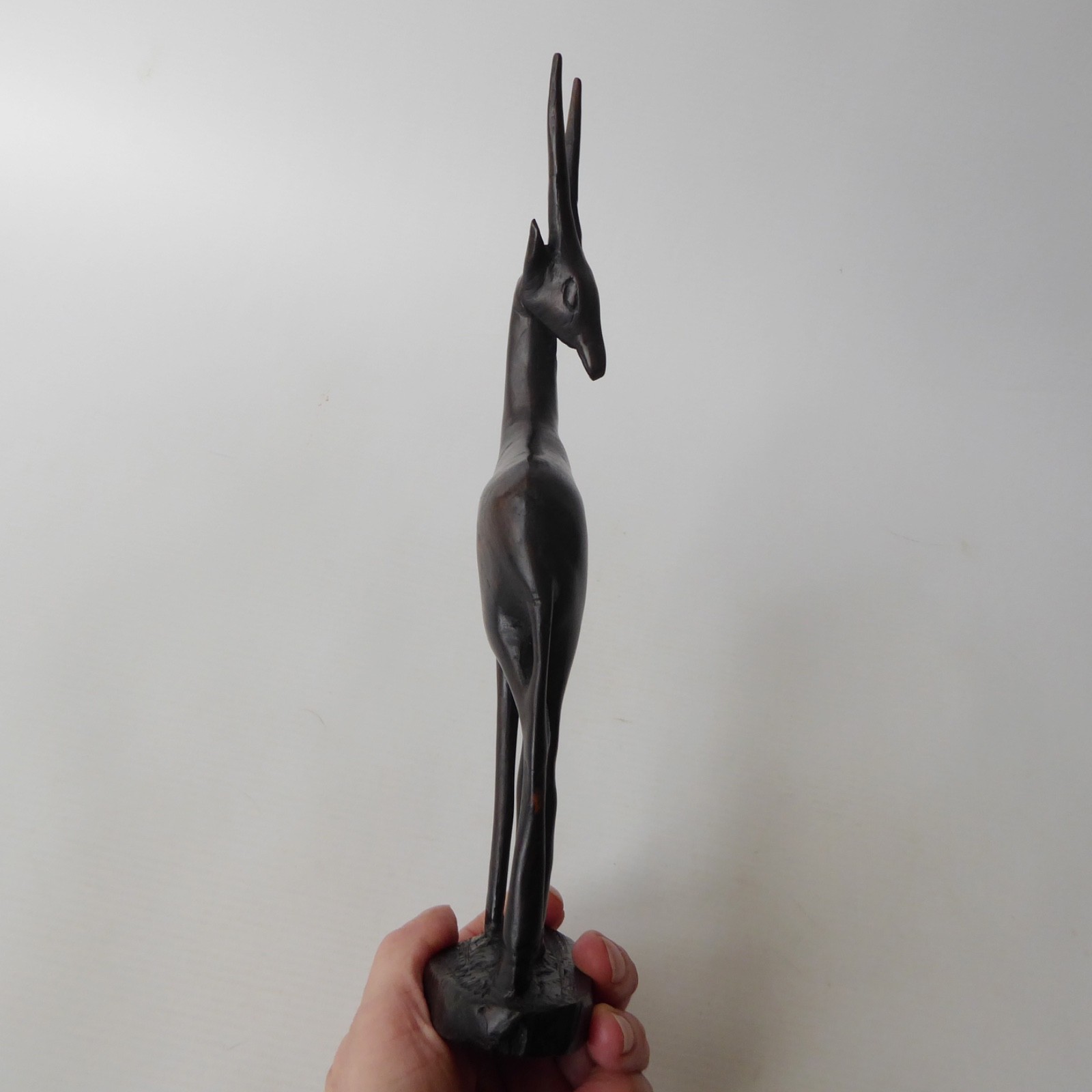 Black wood African gazelle antelope. Modernist sculpture, hand carved figurine - Image 10