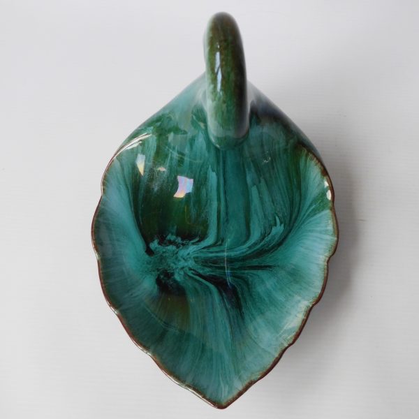 Blue Mountain Pottery Canada vintage ceramic SWAN figurine dish, green black BMP - Image 10