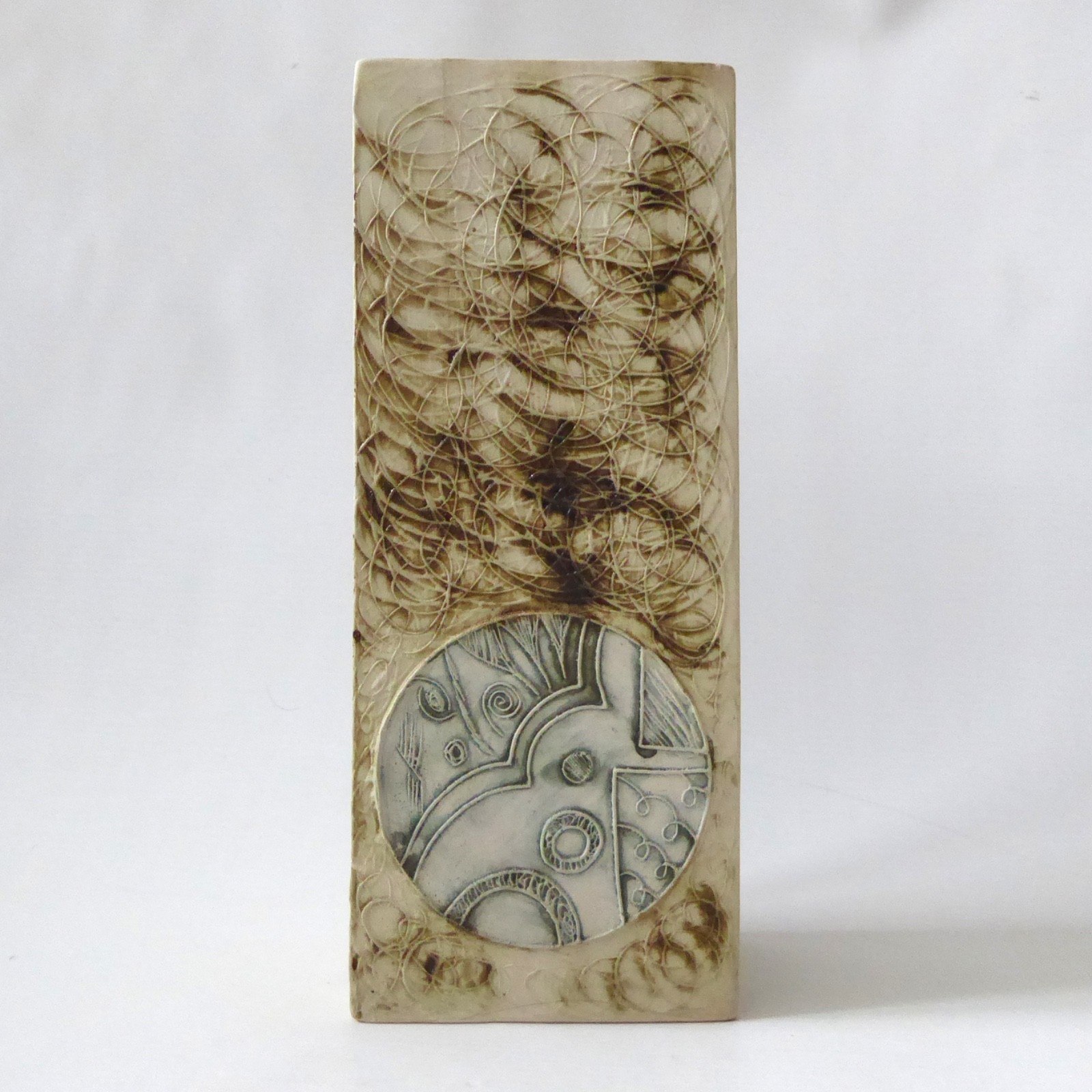Carn Pottery rectangular tall block vase, John Beusmans #37. 1970s vintage retro - Image 3