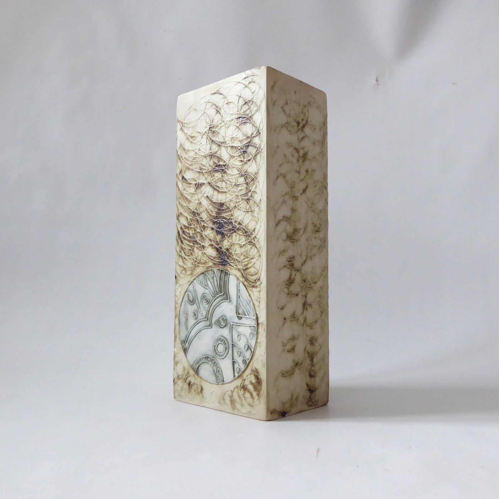 Carn Pottery rectangular tall block vase, John Beusmans #37. 1970s vintage retro - Image 4