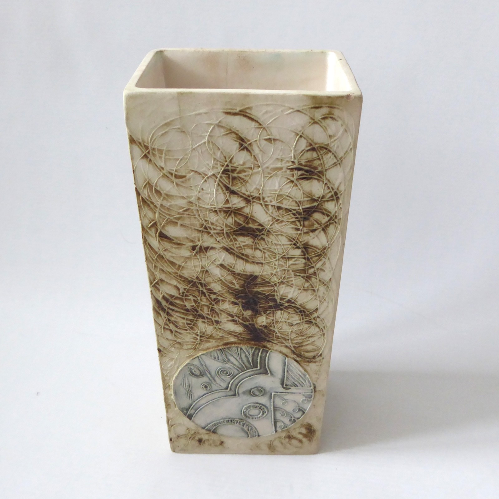 Carn Pottery rectangular tall block vase, John Beusmans #37. 1970s vintage retro - Image 5