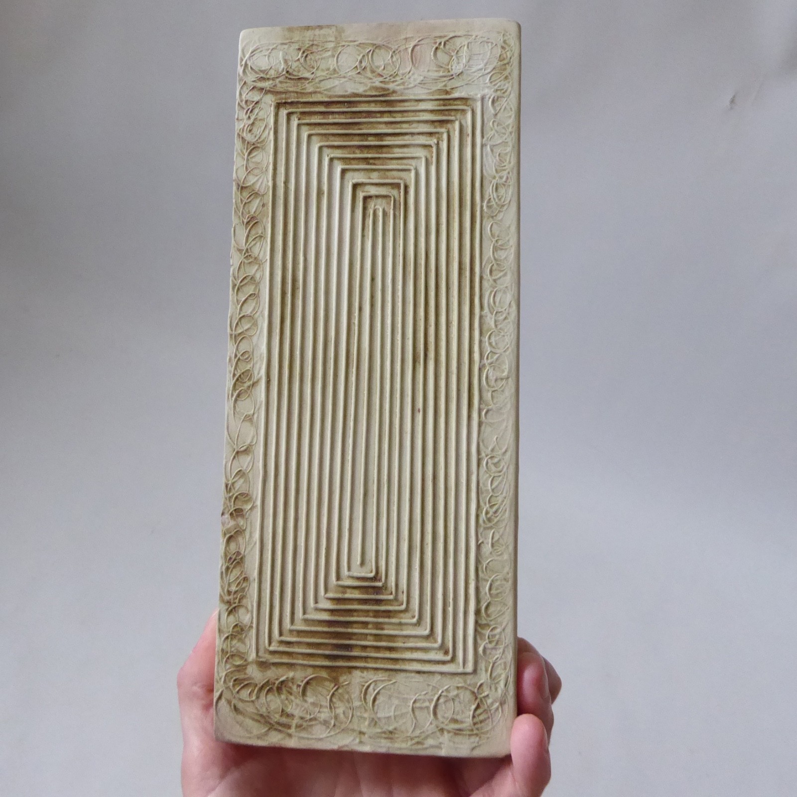 Carn Pottery rectangular tall block vase, John Beusmans #37. 1970s vintage retro - Image 10